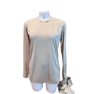 Women's Polartec Undershirt Top Small Beige Long Sleeve army issue